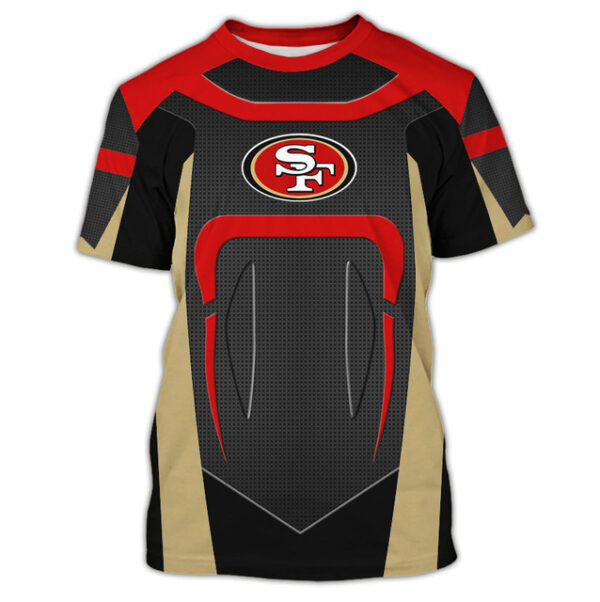 Nfl 49er Newest Styles Football T Shirt 3D custom name for fans
