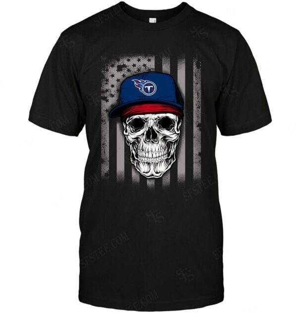 Nfl Tennessee Titans Skull Rock With Hat T shirt For Fans