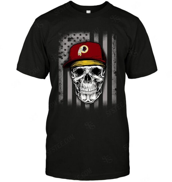 Nfl Washington Redskins T shirt Skull 01