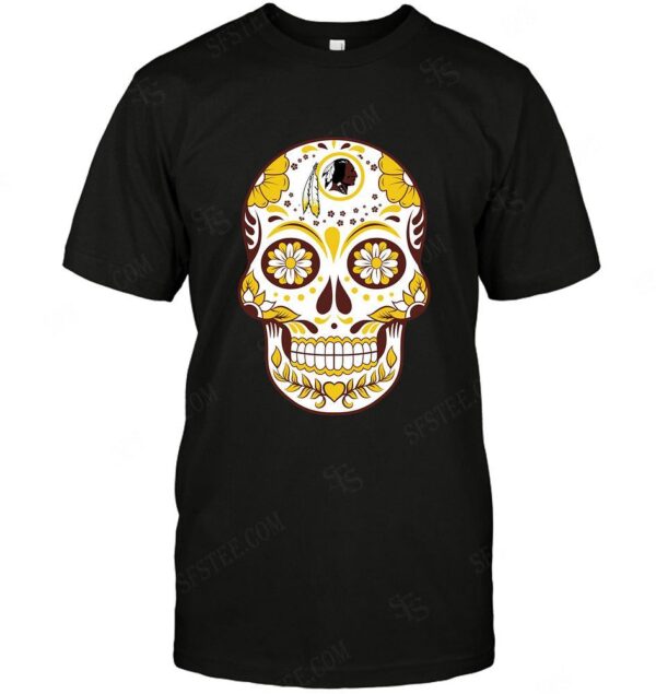 Nfl Washington Redskins T shirt Skull 02