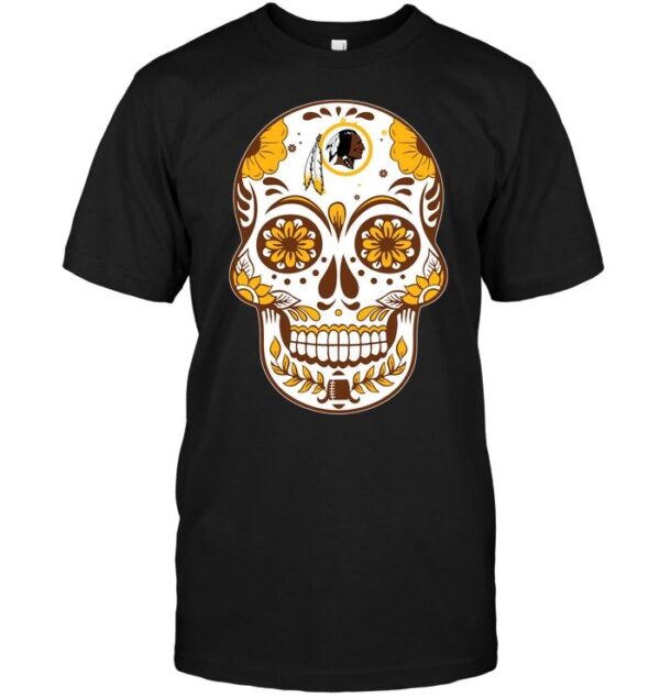 Nfl Washington Redskins T shirt Sugar Skull For Fans