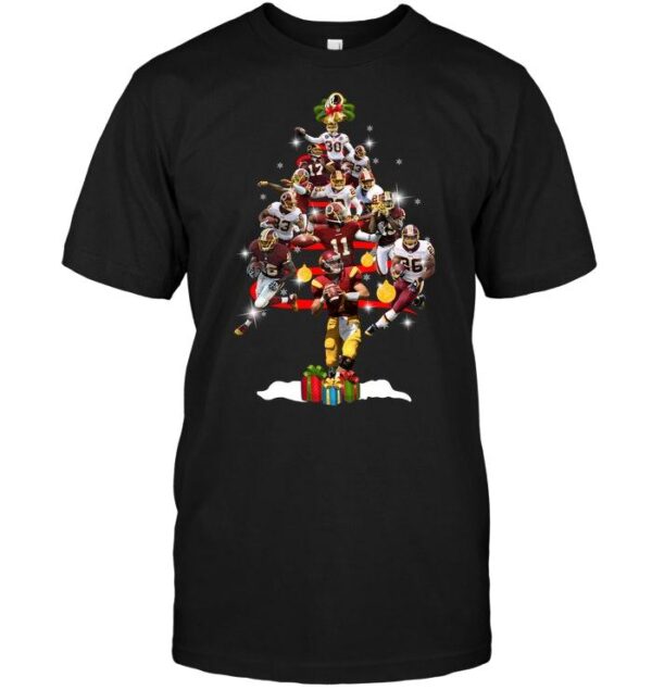 Nfl Washington Redskins T shirt Xmas Tree all star For Fans