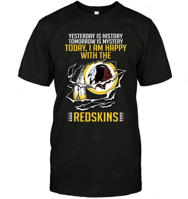 Nfl Washington Redskins T shirts Yesterday Is History For Fan