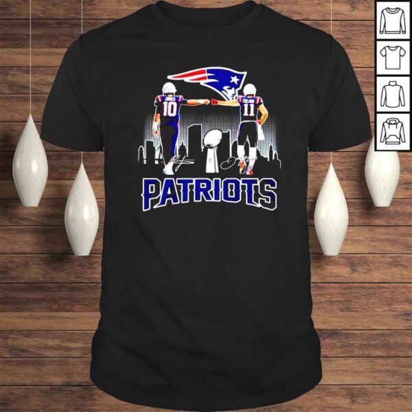 Official Mac Jones and Julian Edelman New England Patriots signatures tshirt