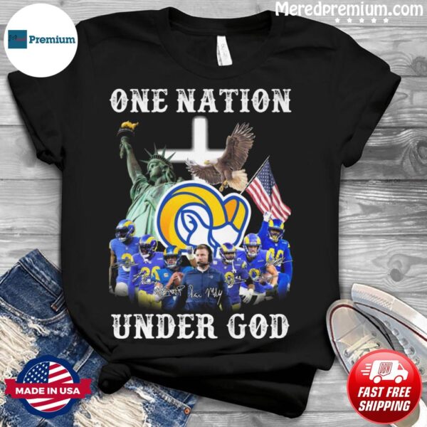 One Nation Under God Los Angeles Rams Team Champions Signatures Shirt custom