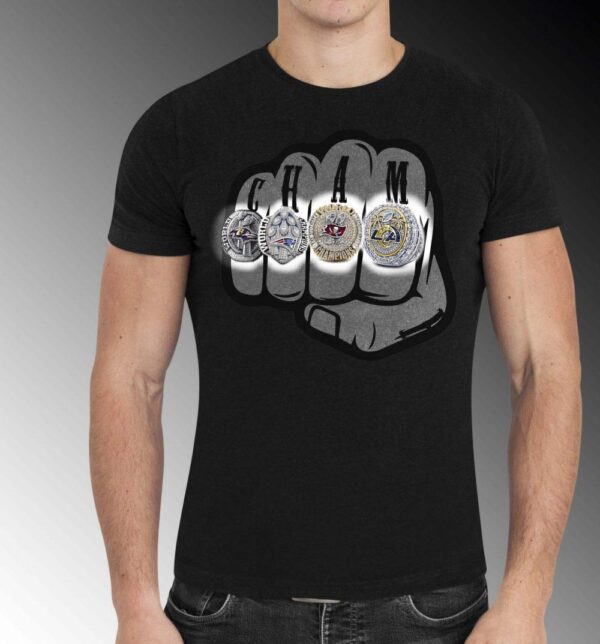 The NFL team champions rings fist t shirt custom fan