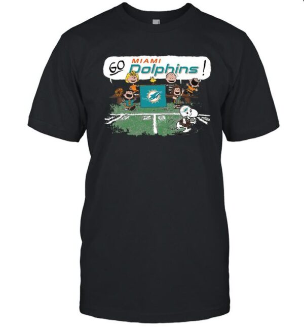 The Peanuts Cheering Go Snoopy Miami Dolphins T shirt For Fans