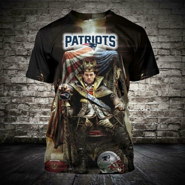 Tom Brady 12 New England Patriots nfl 3D T Shirt custom GOT king of america