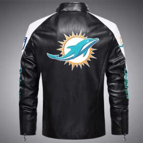 miami Classic Biker Leather Jacket back