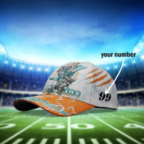 miami dolphins nfl dolphin monster 3d hat custom number for fan
