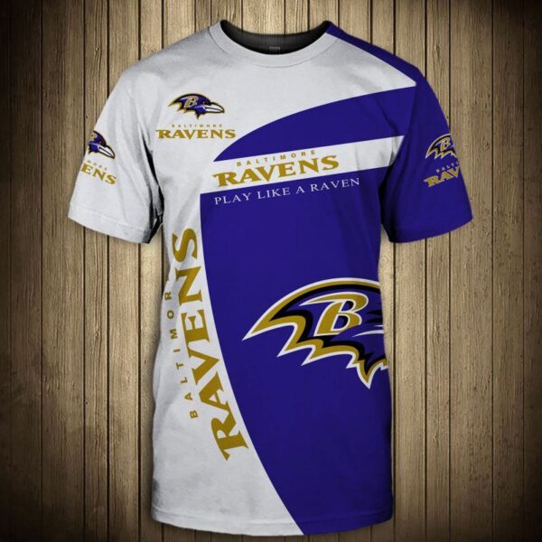 nfl Baltimore Ravens Play like a Raven football T shirt 3D custom fan