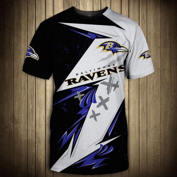 nfl Baltimore Ravens Thunder graphic football 3d T shirt custom fan