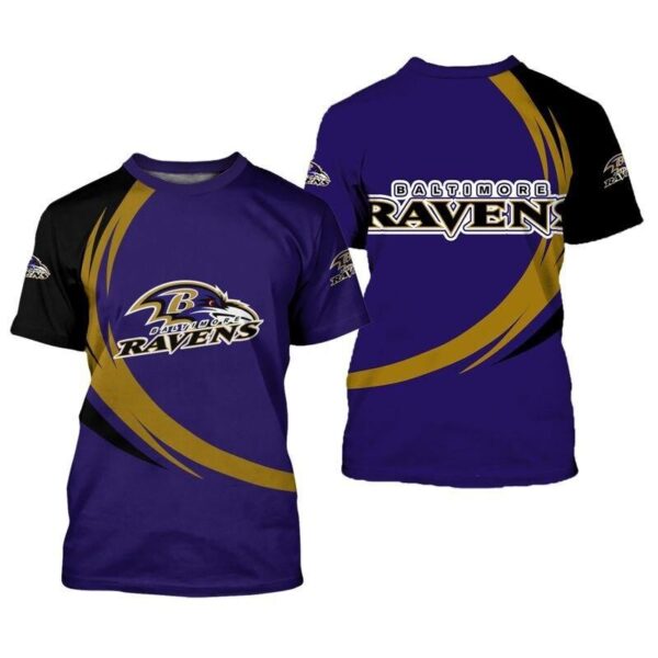 nfl Baltimore Ravens curve Style football 3d T shirt custom fan