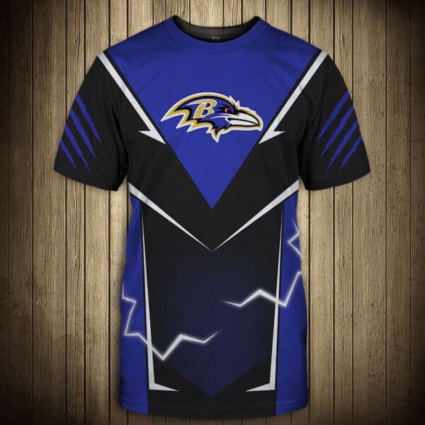 nfl Baltimore Ravens lightning graphic football 3d T shirts custom fan