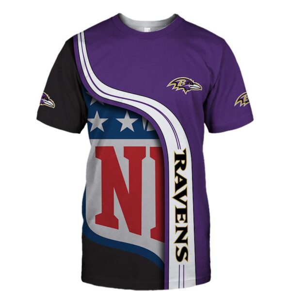 nfl Baltimore Ravens summer football T shirt 3D custom fan