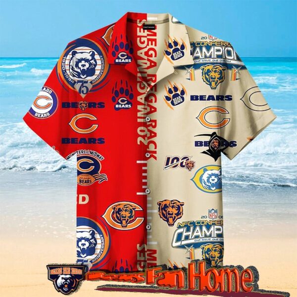 nfl Beach Chicago Bears 100 anniversary Hawaiian shirt for fans