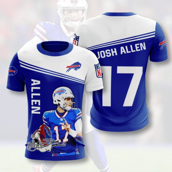nfl Buffalo Bills Josh Allen football T shirt 3D custom For Fans