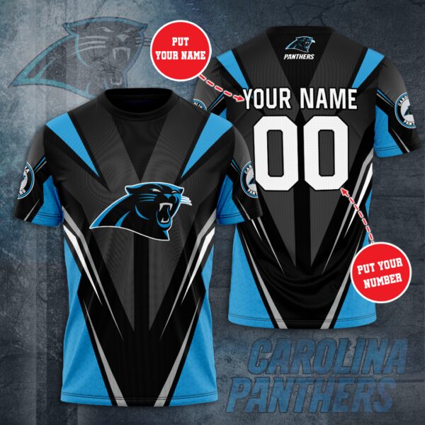 nfl Carolina Panthers football T shirt 3D Custom Your Name