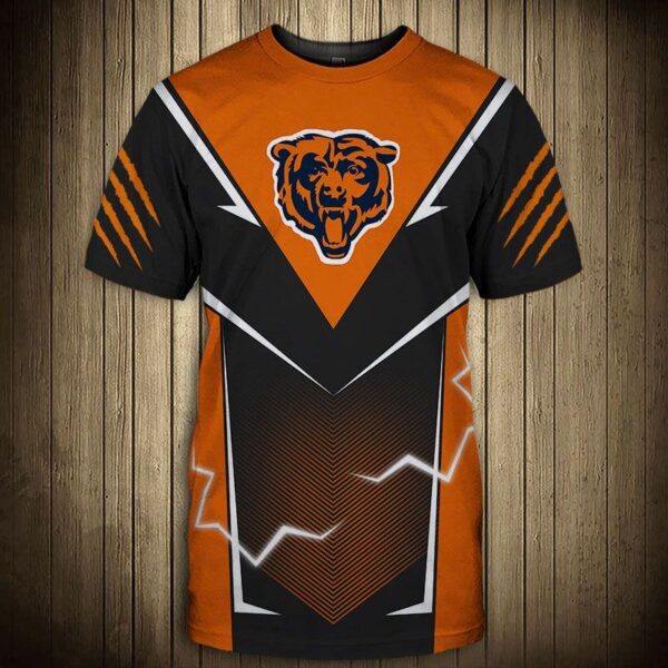nfl Chicago Bears lightning graphic football 3d T shirts custom fan