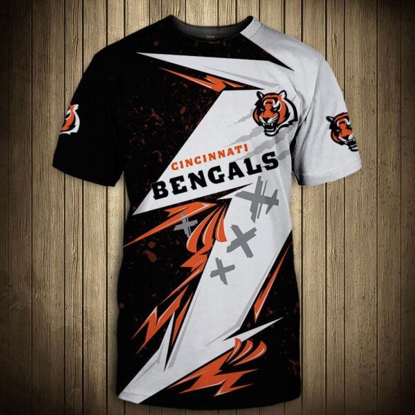 nfl Cincinnati Bengals Thunder graphic football 3d T shirt custom fan