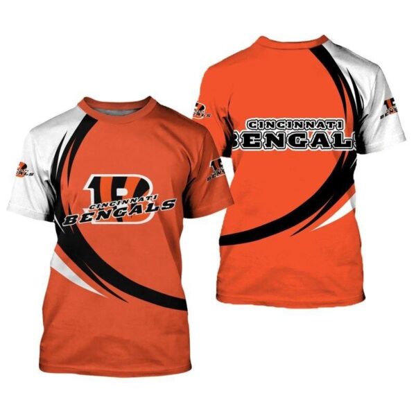 nfl Cincinnati Bengals curve Style football 3d T shirt custom fan
