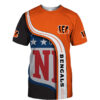 nfl Cincinnati Bengals summer football T-shirt 3D custom fan nfl Cincinnati Bengals summer football T shirt 3D custom fan