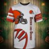 nfl Cleveland Browns Graphic balls football 3d T-shirt custom fan nfl Cleveland Browns Graphic balls football 3d T shirt custom fan