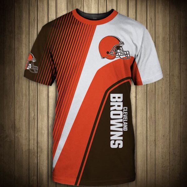 nfl Cleveland Browns Short Sleeve O Neck football T shirt 3D custom fan