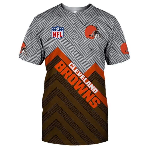 nfl Cleveland Browns Short Sleeve football 3d T shirt custom fan