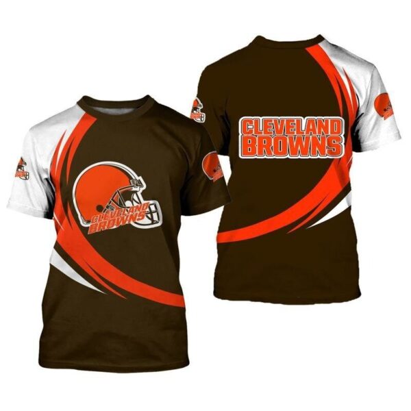 nfl Cleveland Browns curve Style football 3d T shirt custom fan