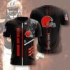 nfl Cleveland Browns football Performance T-shirt 3D custom fan nfl Cleveland Browns football Performance T shirt 3D custom fan