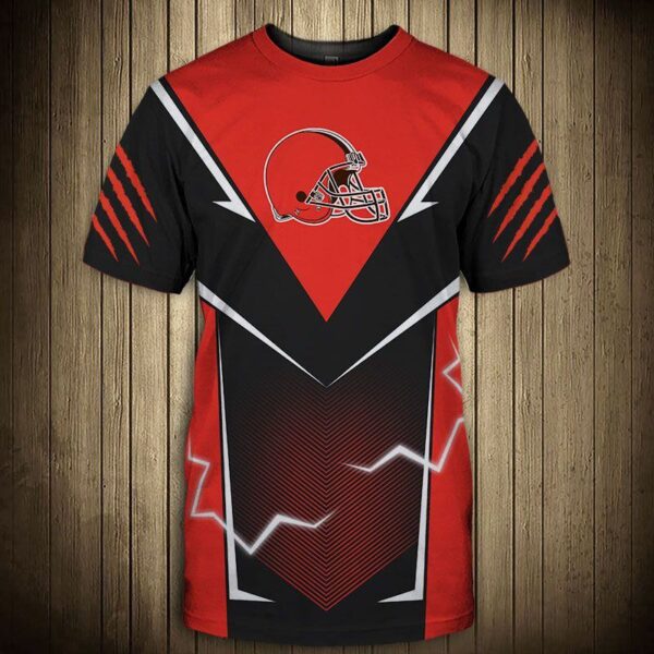 nfl Cleveland Browns lightning graphic football 3d T shirts custom fan