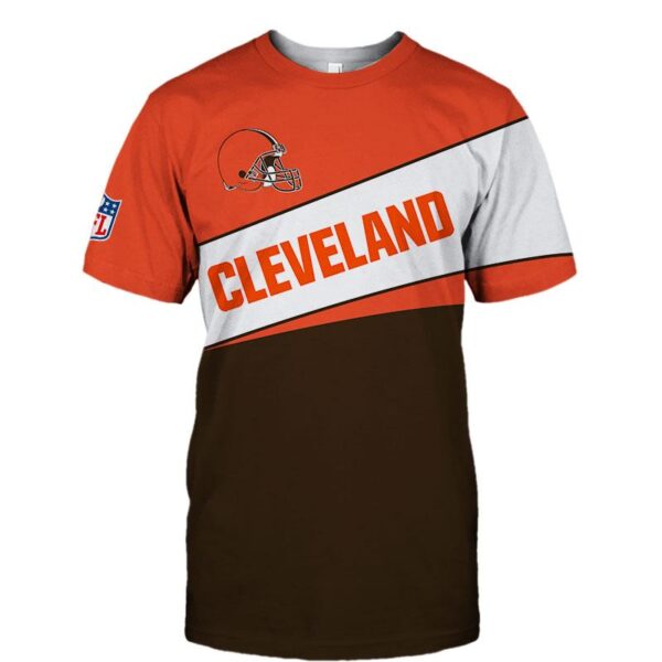 nfl Cleveland Browns new style football 3D T shirt custom fan