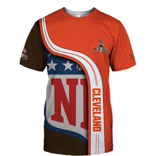 nfl Cleveland Browns summer football T shirt 3D custom fan