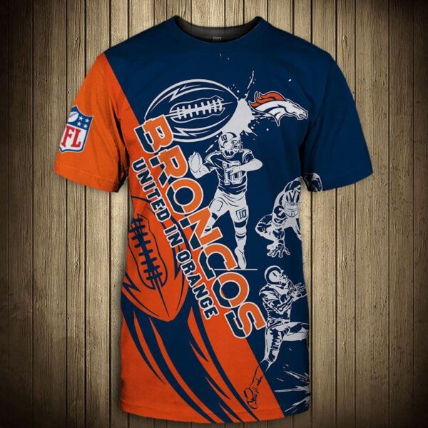 nfl Denver Broncos Graphic Cartoon player football 3d T shirt custom fan Copy