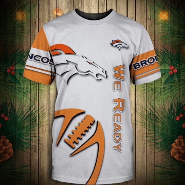 nfl Denver Broncos Graphic balls football 3d T shirt custom fan Copy