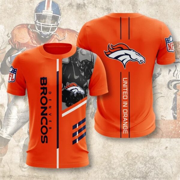 nfl Denver Broncos Performance football T shirt 3D custom fan
