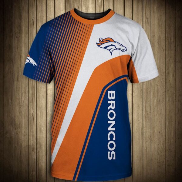 nfl Denver Broncos Short Sleeve O Neck football T shirt 3D custom fan