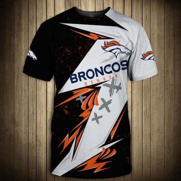 nfl Denver Broncos Thunder graphic football 3d T shirt custom fan