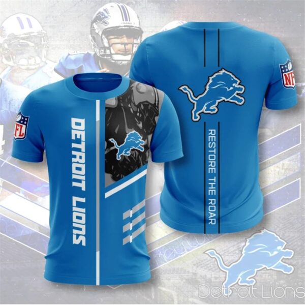 nfl Detroit Lions Performance football T shirt 3D custom fan