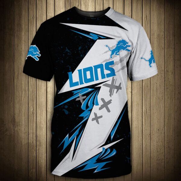 nfl Detroit Lions Thunder graphic football 3d T shirt custom fan