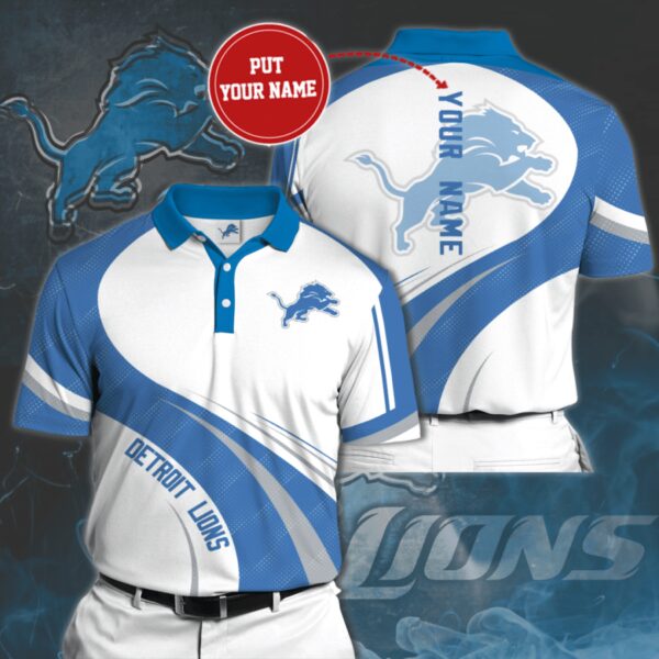nfl Detroit Lions football 3d Polo shirt custom For Fan