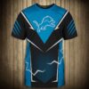 nfl Detroit Lions lightning graphic football 3d T-shirts custom fan nfl Detroit Lions lightning graphic football 3d T shirts custom fan