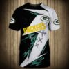 nfl Green Bay Packers Thunder graphic football 3d T-shirt custom fan nfl Green Bay Packers Thunder graphic football 3d T shirt custom fan