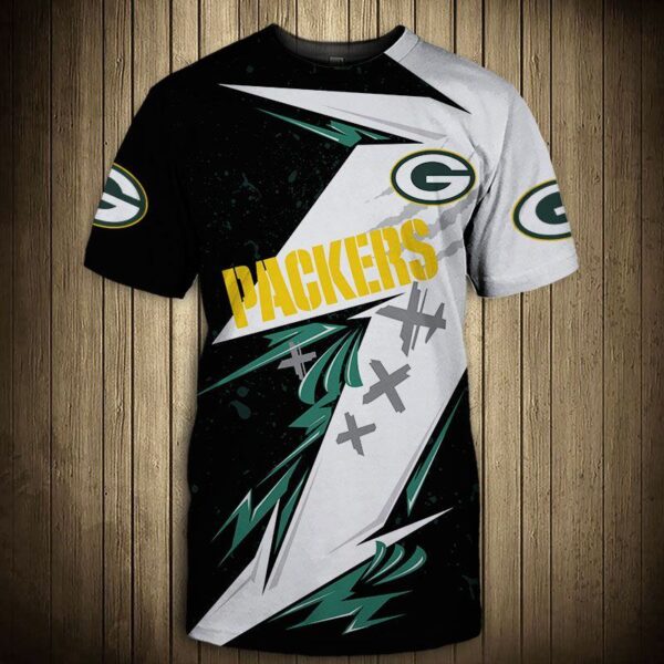 nfl Green Bay Packers Thunder graphic football 3d T shirt custom fan