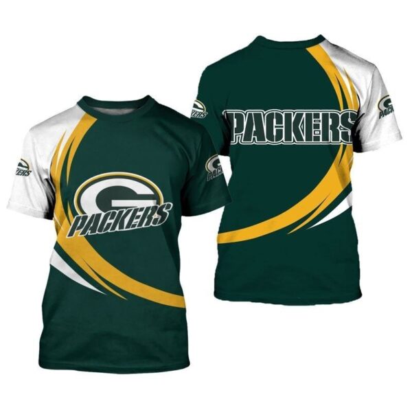 nfl Green Bay Packers curve Style football 3d T shirt custom fan