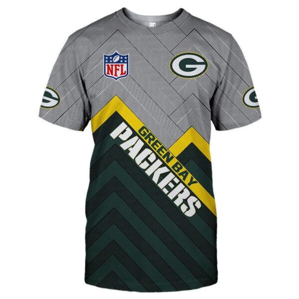 nfl Green Bay PackersS hort Sleeve football 3d T shirt custom
