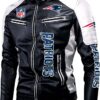 nfl New England Patriots classic biker leather jacket custom for fan