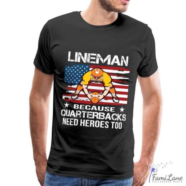 nfl t-shirt lineman flag america for fans rugby