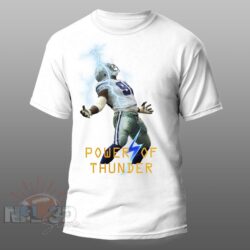 power of thunder player football t-shirt unisex for fans